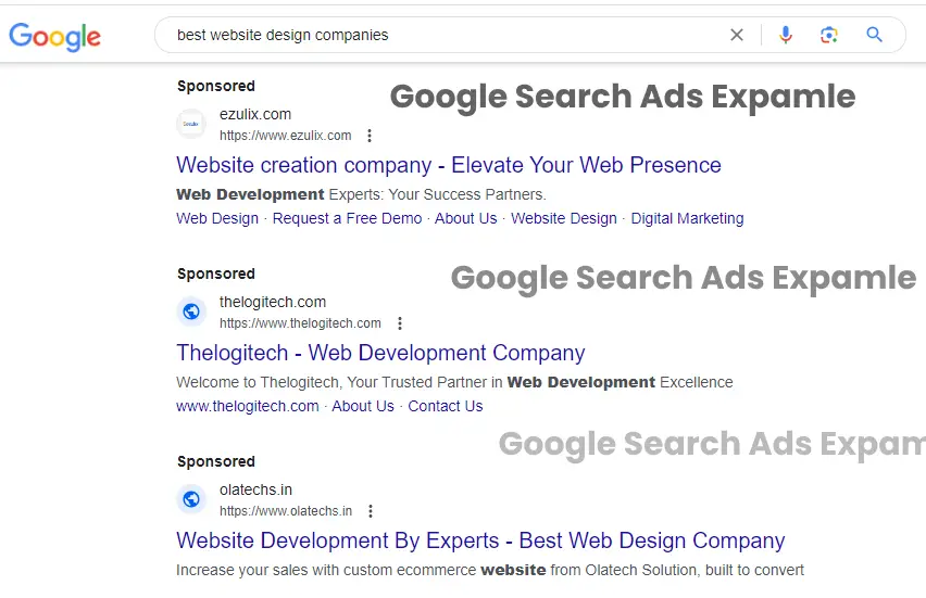 Google Search Ads Example