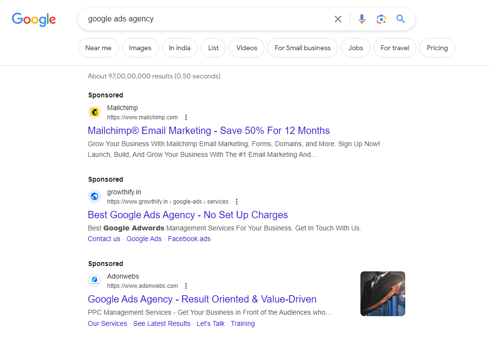 google ads search engine screenshot