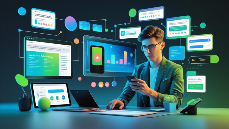 Digital marketer designing mobile-first vertical ads for social media in 2025