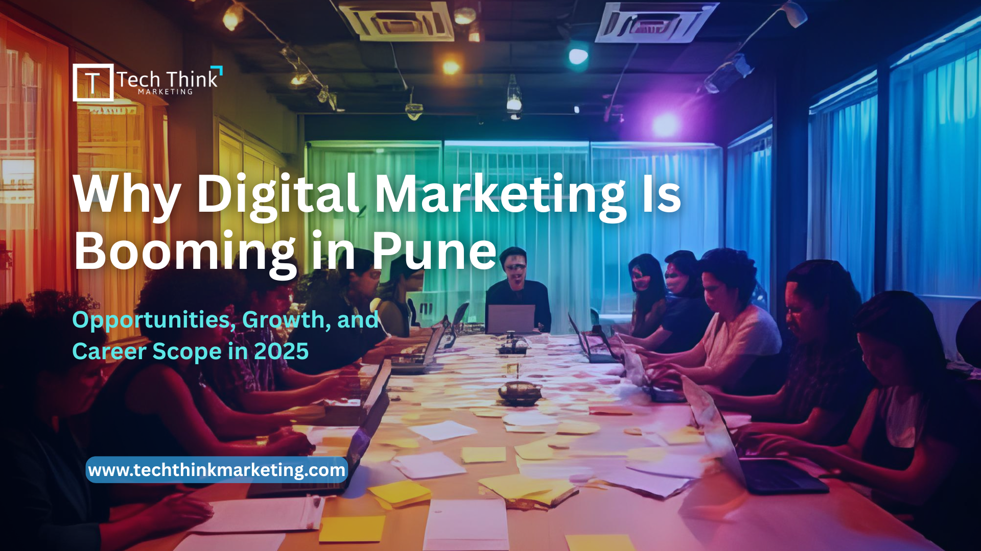 Digital marketing growth in Pune city with professionals working online